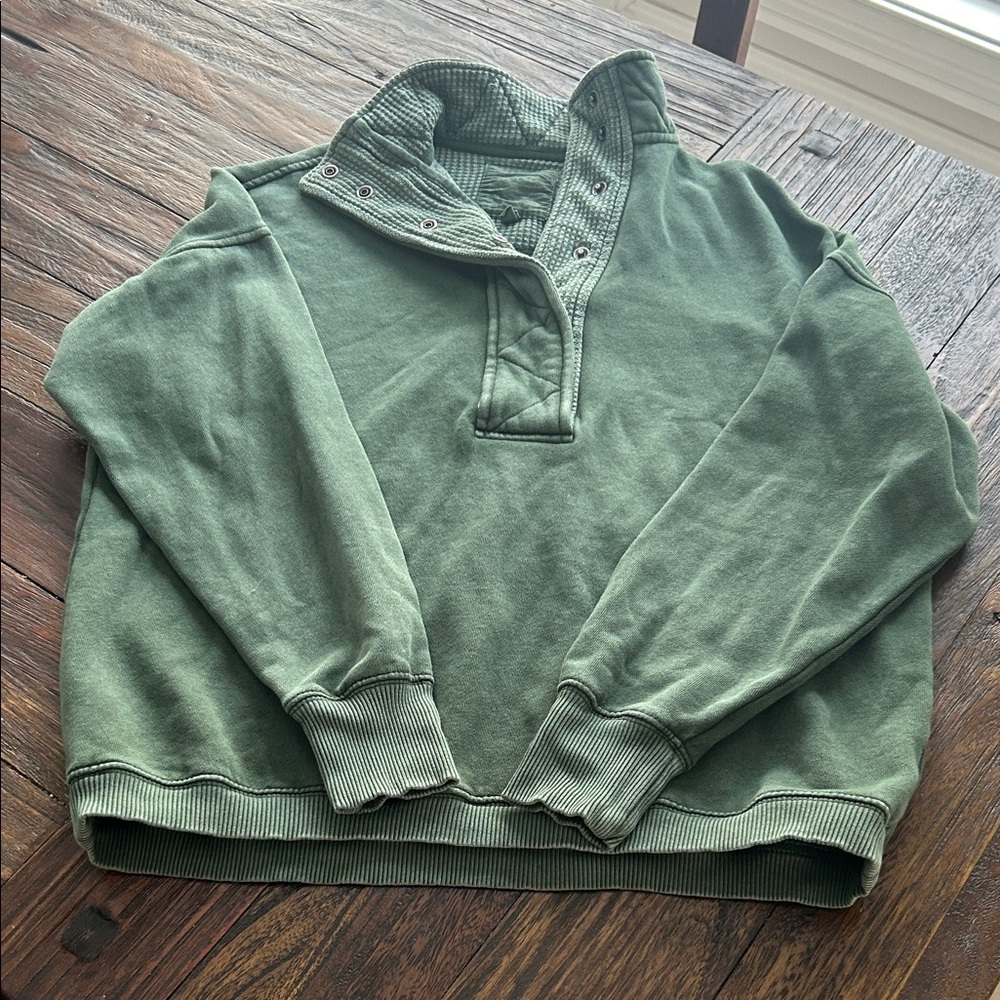 aerie Green  Waffle-Knit Pullover